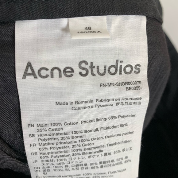 Acne Studio Flat Front Chino Shorts Size US 36 - Picture 7 of 9